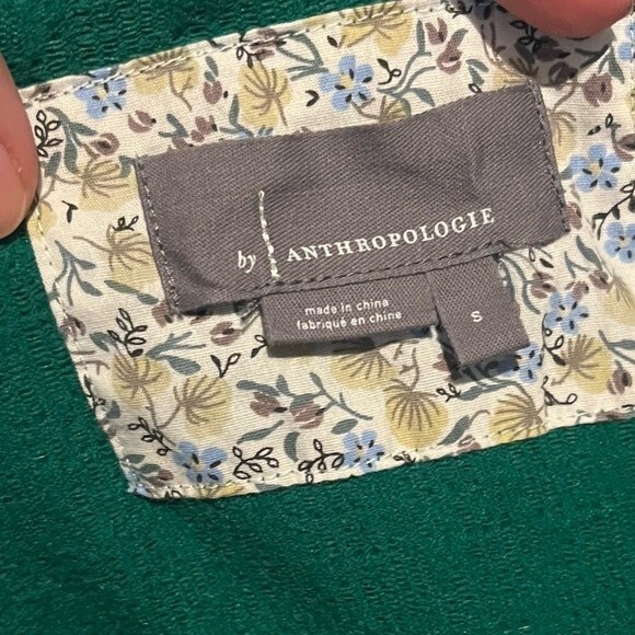 Anthropologie Textured Off-The Shoulder Top in Kelly Green S NWOT - Picture 9 of 11